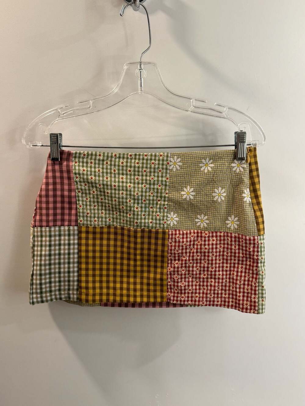 The Ragged Priest Dandy Patchwork Floral Gingham Mini Skirt